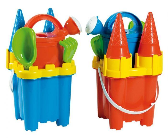 Summertime Cone Castle Bucket Set is a great accessory to have for winter and summer water and sand play.