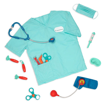 Battat Deluxe Doctor Set w/ Scrubs, Top & Mask The Toy Wagon