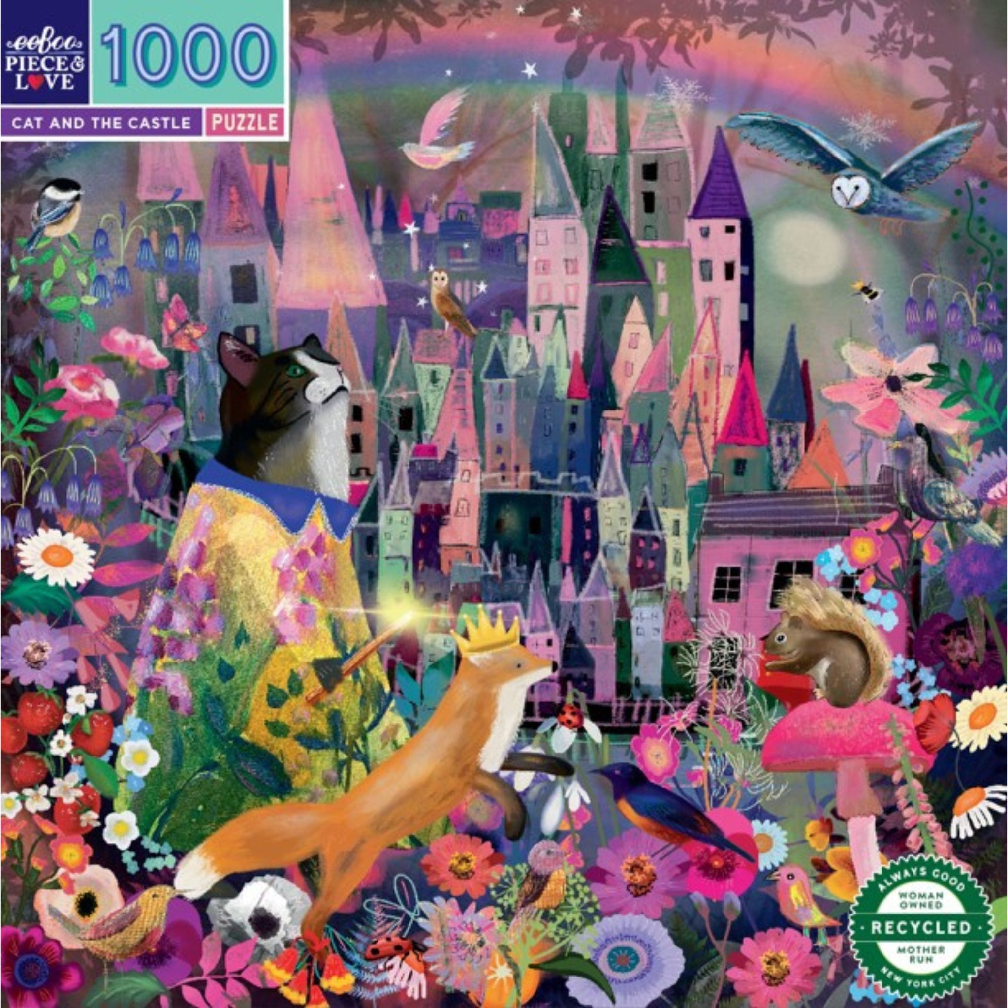 eeBoo 1000pc Puzzle Cat and the Castle Sq