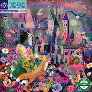 eeBoo 1000pc Puzzle Cat and the Castle Sq