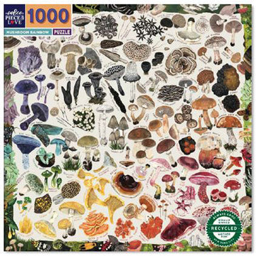 eeBoo 1000pc Puzzle Mushroom Rainbow Sq