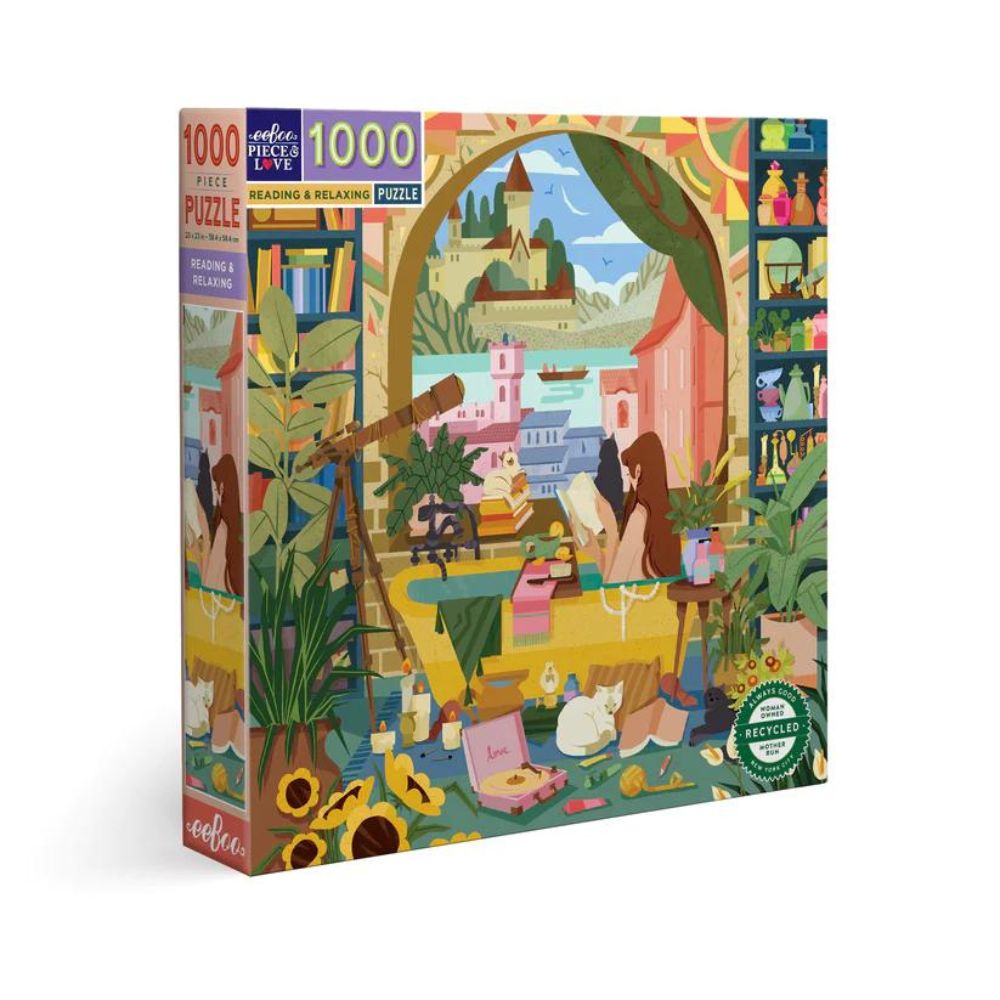 eeBoo 1000pc Puzzle Reading & Relaxing Square