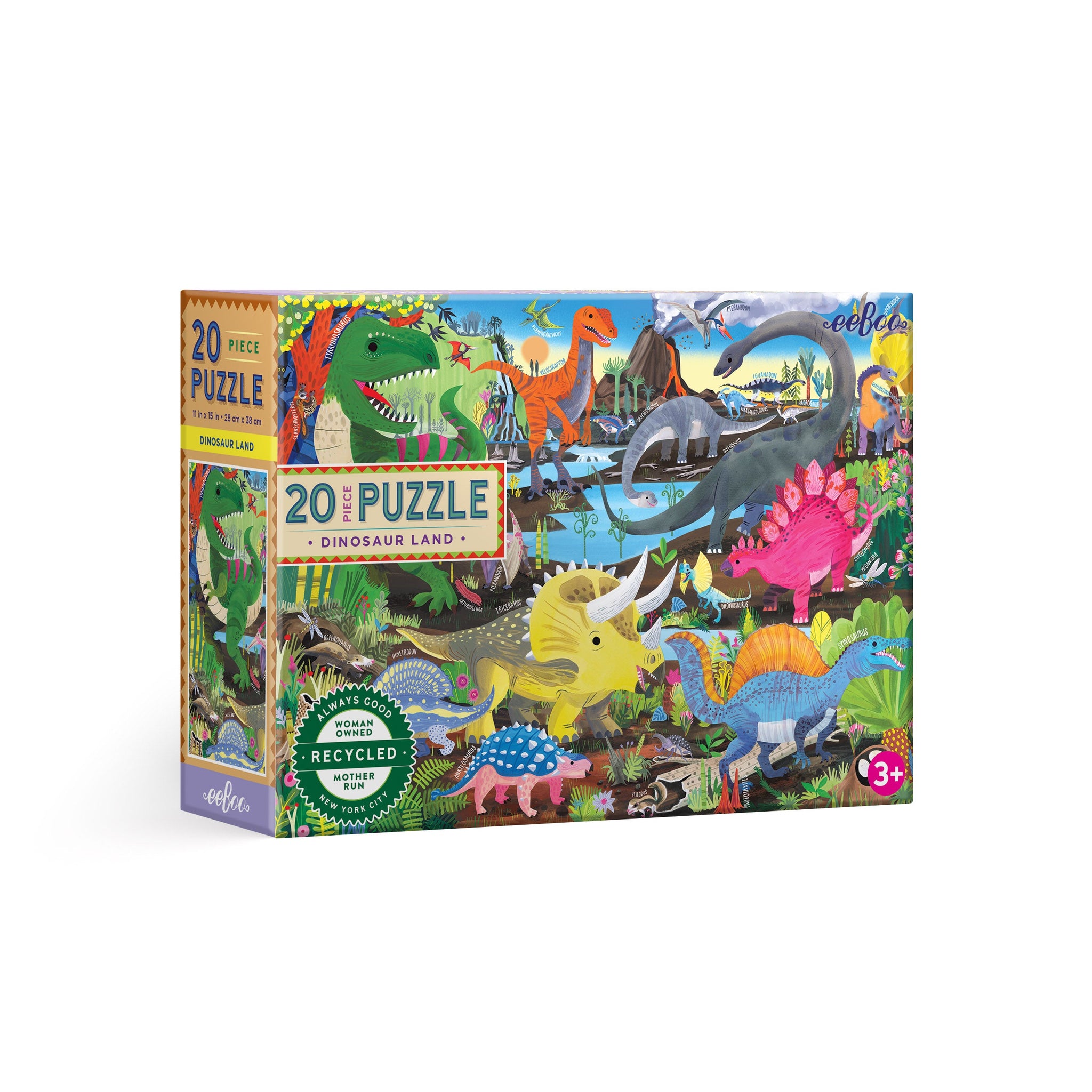 eeBoo 20pc Puzzle Dinosaur Land