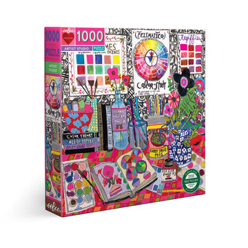 eeBoo 1000pc Puzzle Artist Studio Square The Toy Wagon