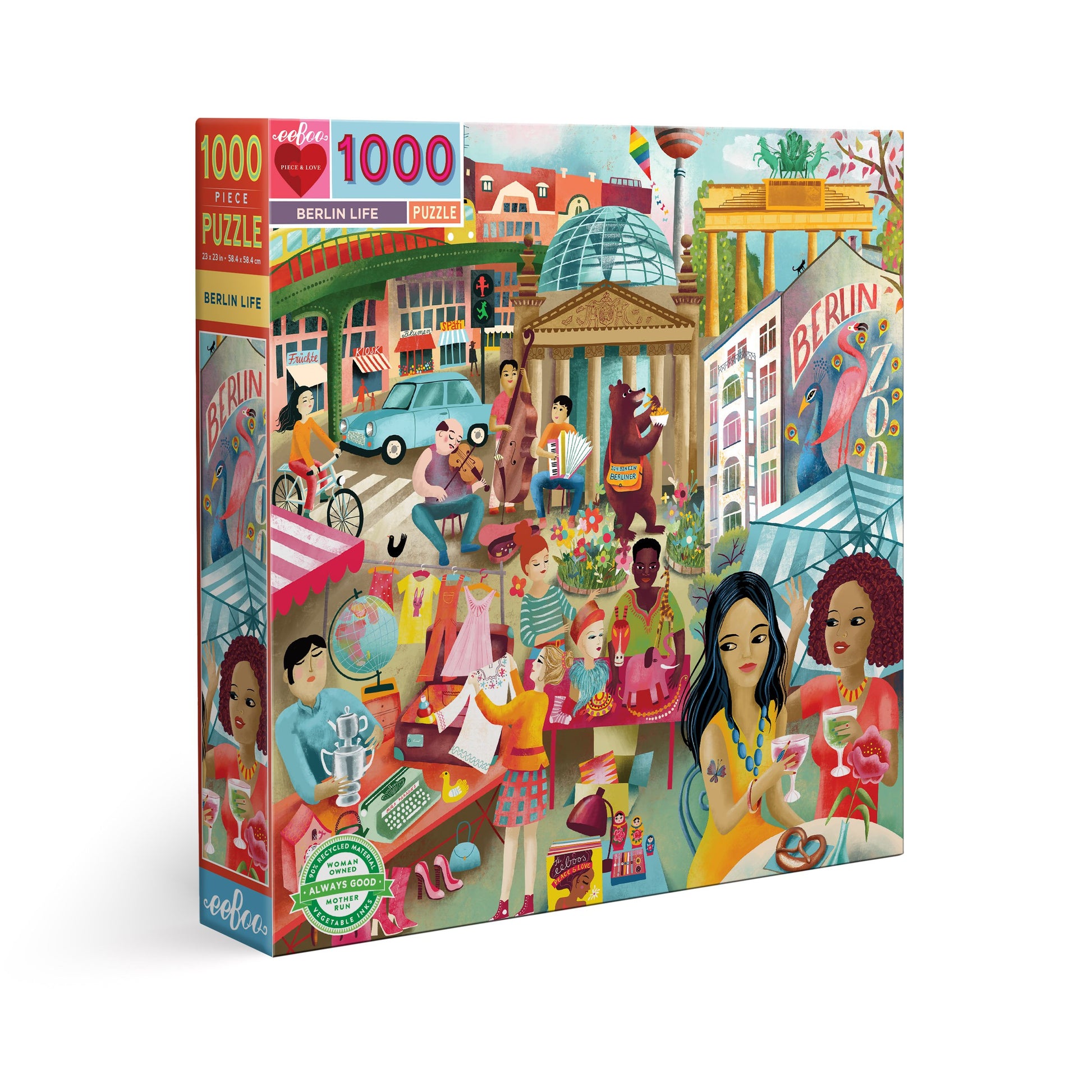 eeBoo 1000pc Puzzle Berlin Life Square The Toy Wagon