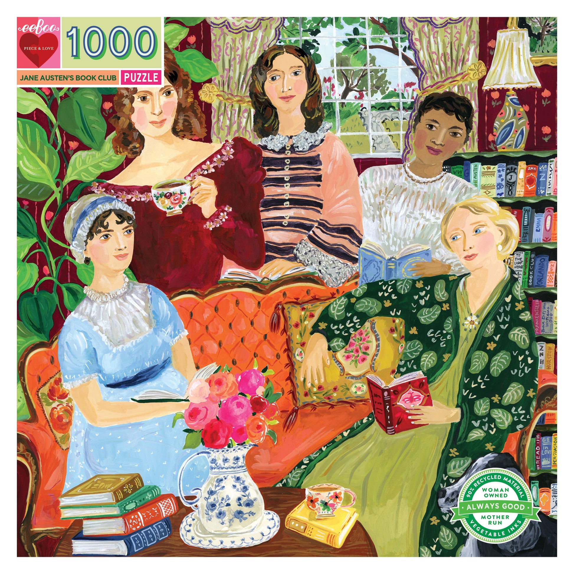 eeBoo 1000pc Puzzle Jane Austens Book Club The Toy Wagon
