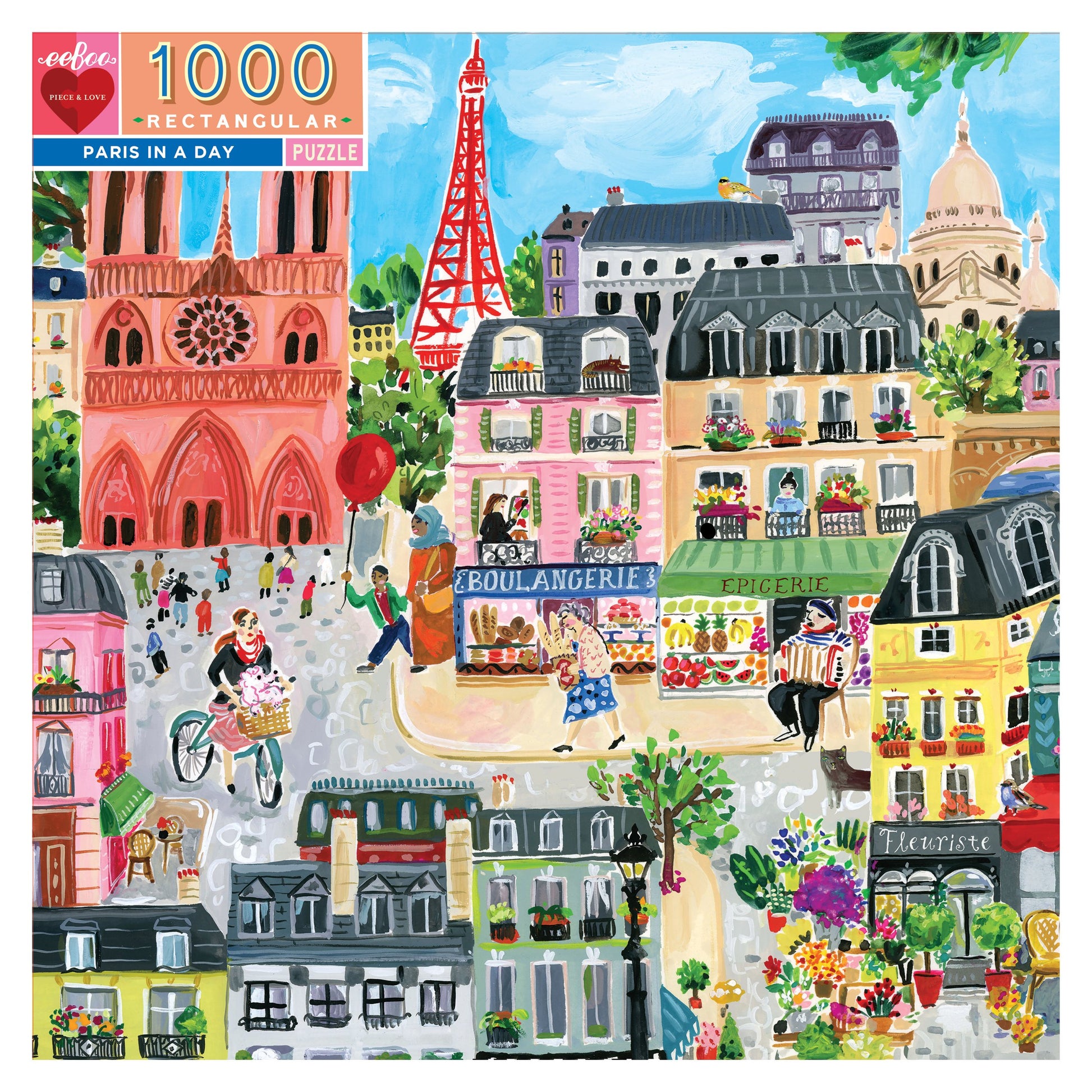 eeBoo 1000pc Puzzle Paris in a Day Rtg The Toy Wagon