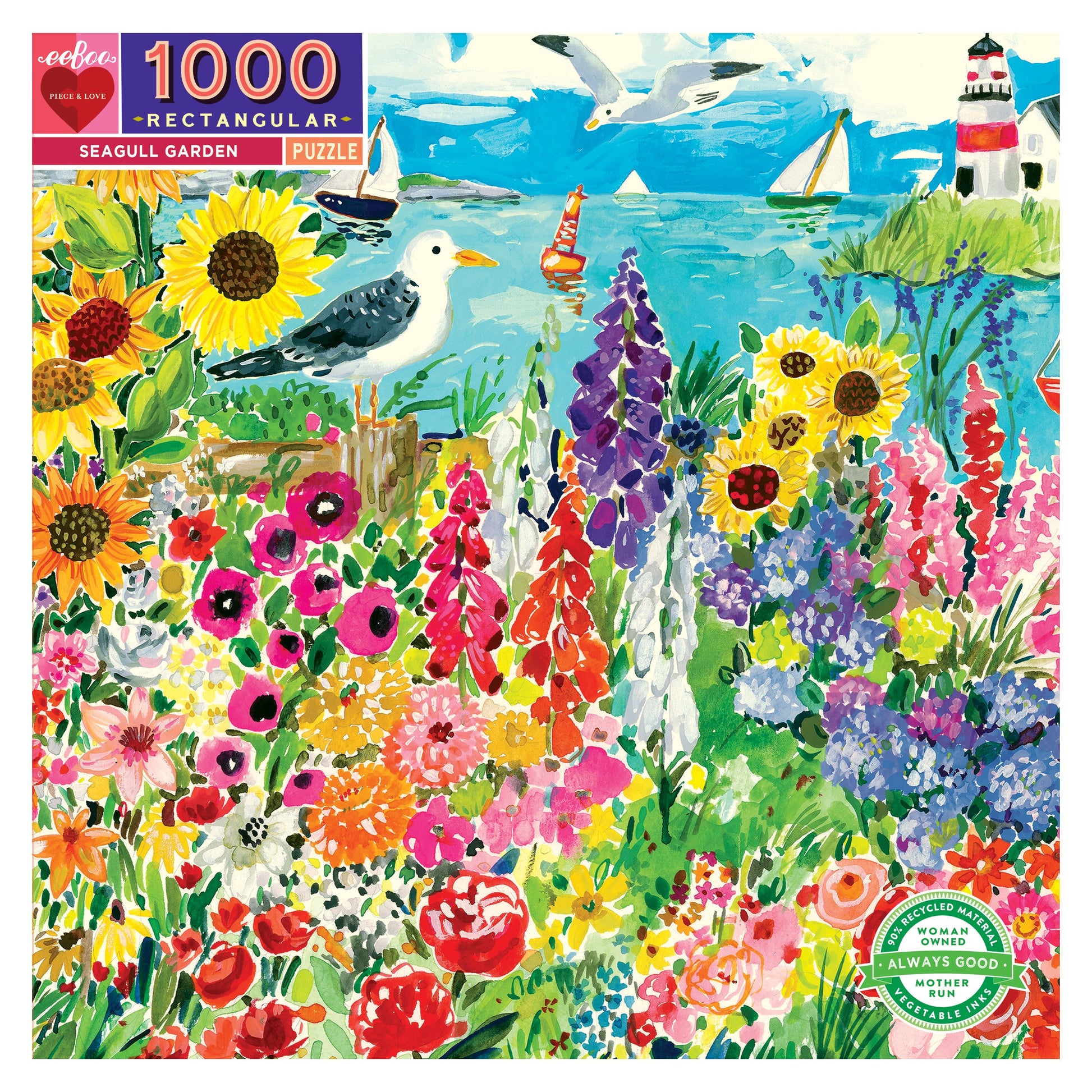 eeBoo 1000pc Puzzle Seagull Garden Rtg The Toy Wagon