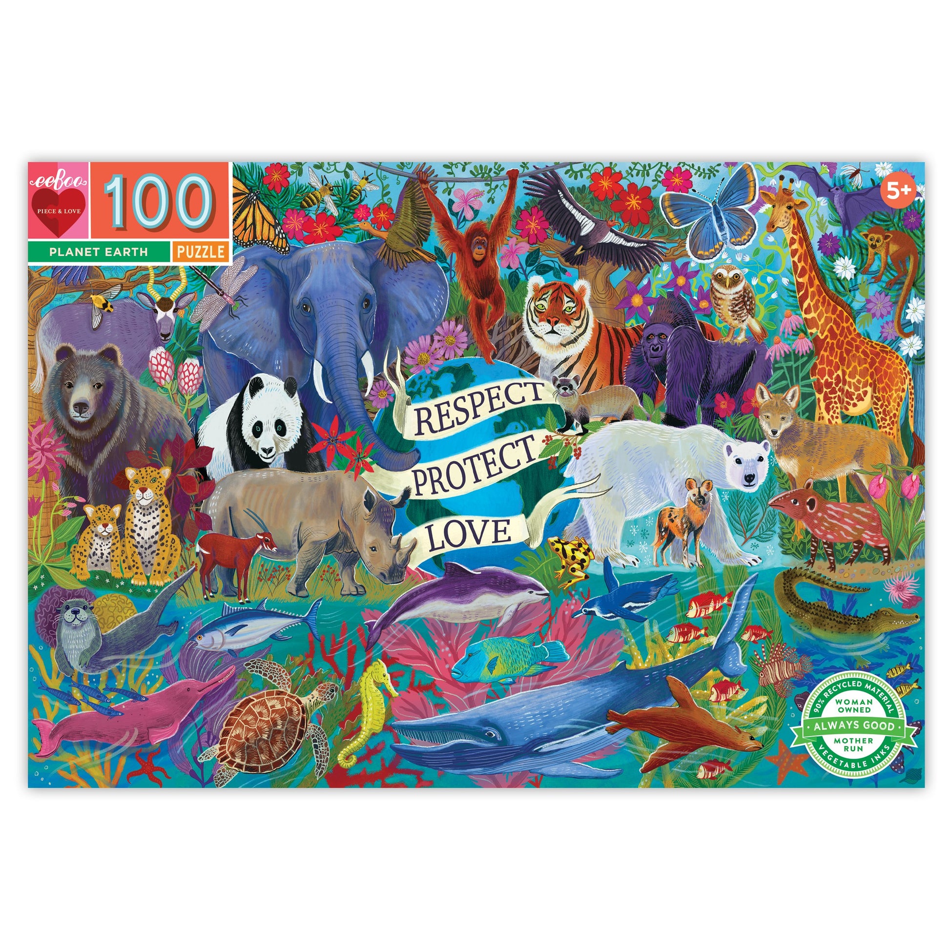 eeBoo 100pc Puzzle Planet Earth The Toy Wagon
