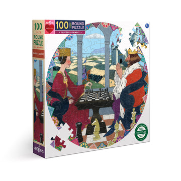 eeBoo 100pc Puzzle Queens Gambit Round