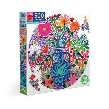 eeBoo 500pc Puzzle Birds and Flowers The Toy Wagon