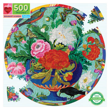 eeBoo 500pc Puzzle Bouquet and Birds Rd