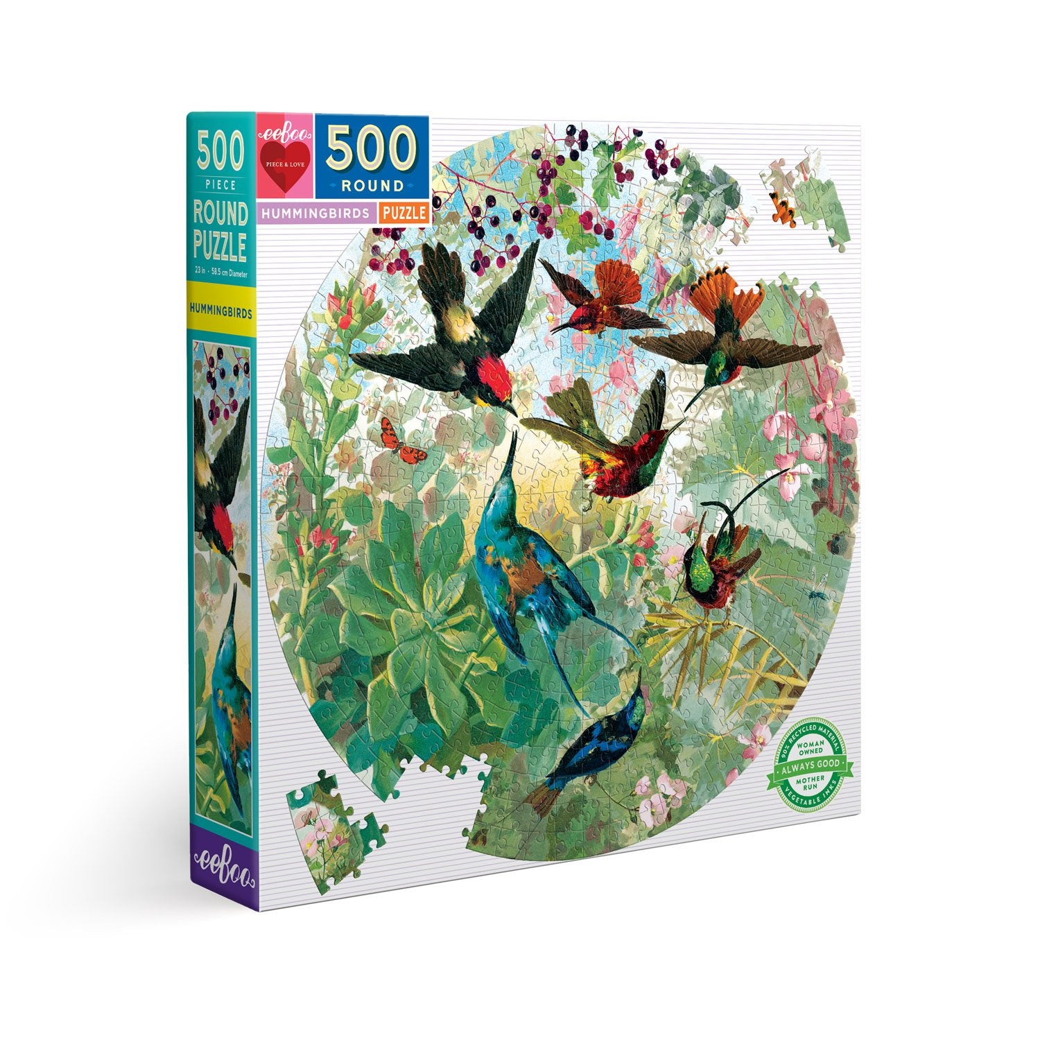 eeBoo 500pc Puzzle Hummingbirds Rd The Toy Wagon