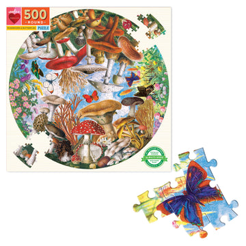 eeBoo 500pc Puzzle Mushrooms and Butterflies Rd