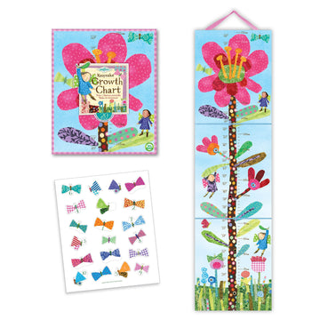 eeBoo Growth Chart Hot Pink Flower E