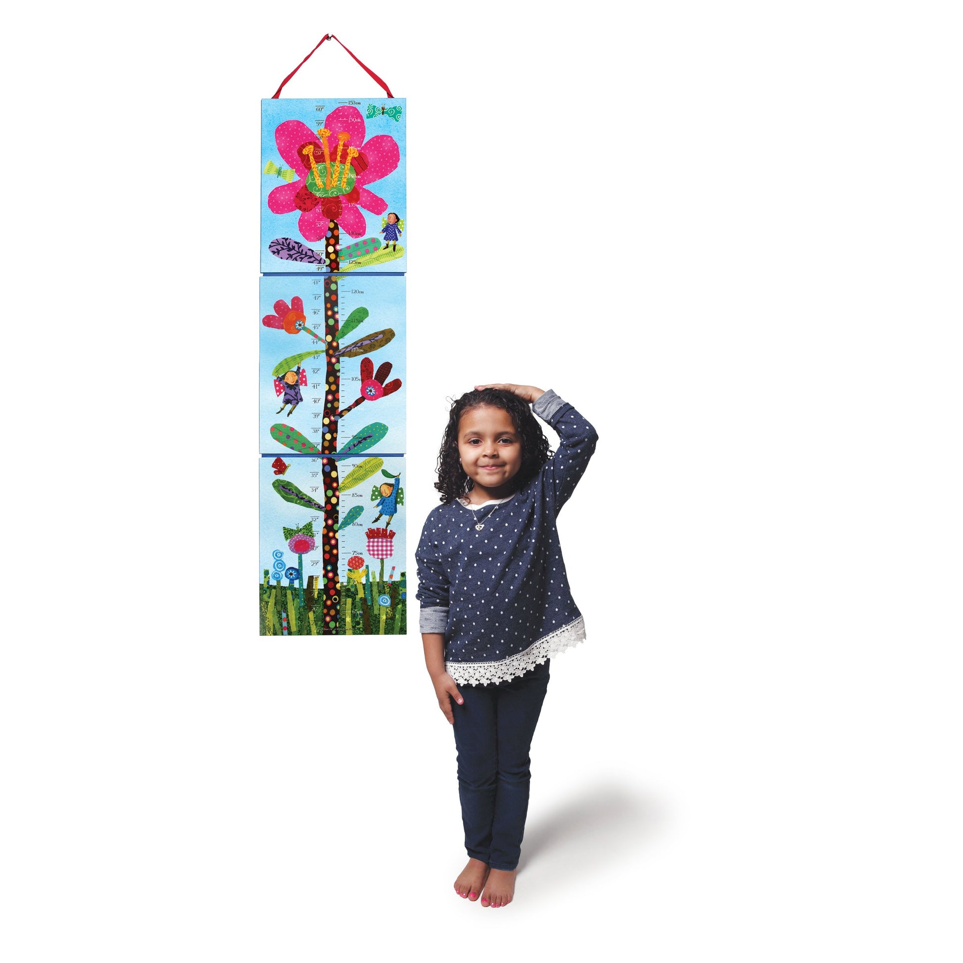 eeBoo Growth Chart Hot Pink Flower E The Toy Wagon