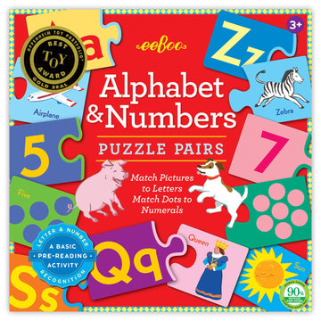 eeBoo Puzzle Pairs Alphabet & Numbers