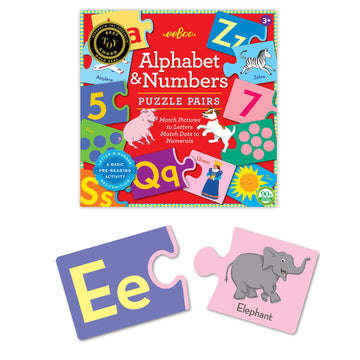 eeBoo Puzzle Pairs Alphabet & Numbers The Toy Wagon