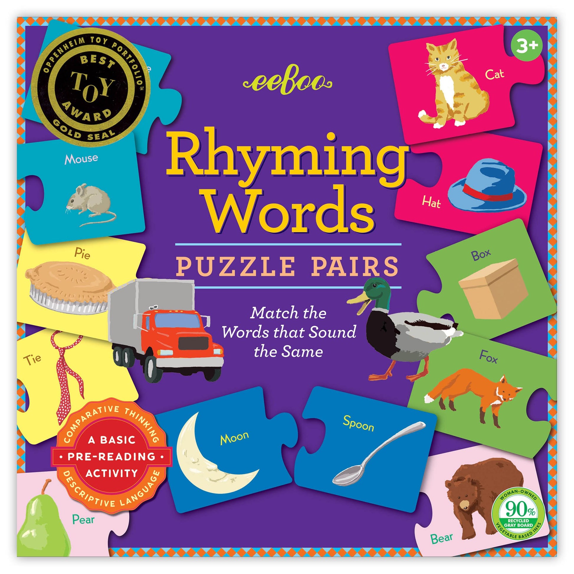 eeBoo Puzzle Pairs Rhyming The Toy Wagon