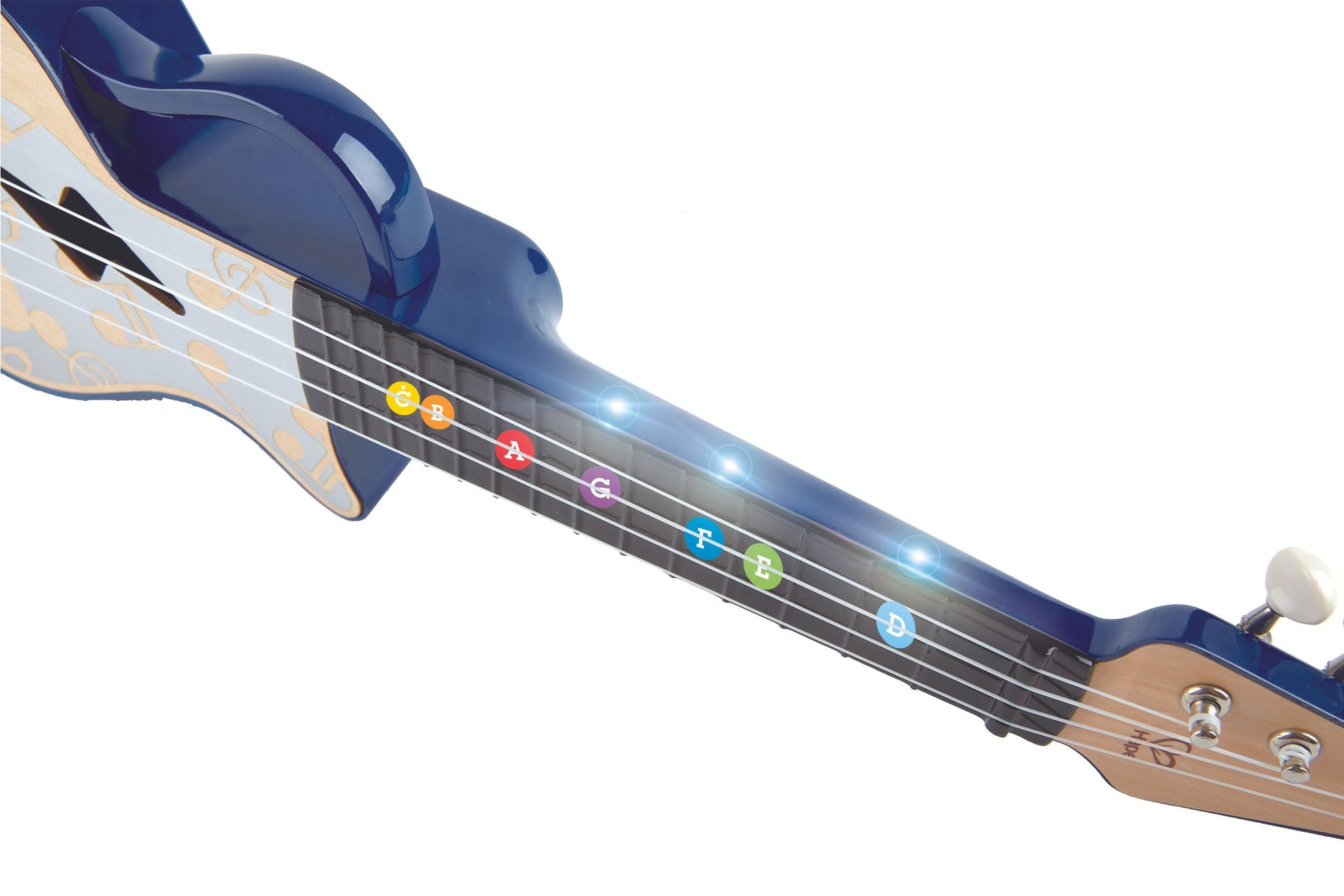 Hape Learn with Lights Ukulele-Blue The Toy Wagon