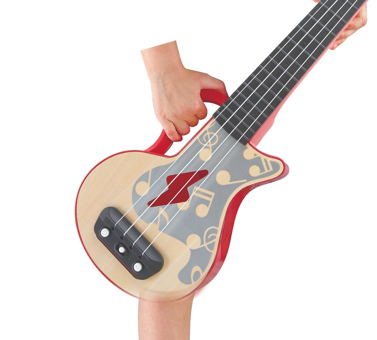 Hape Learn with Lights Ukulele-Red The Toy Wagon