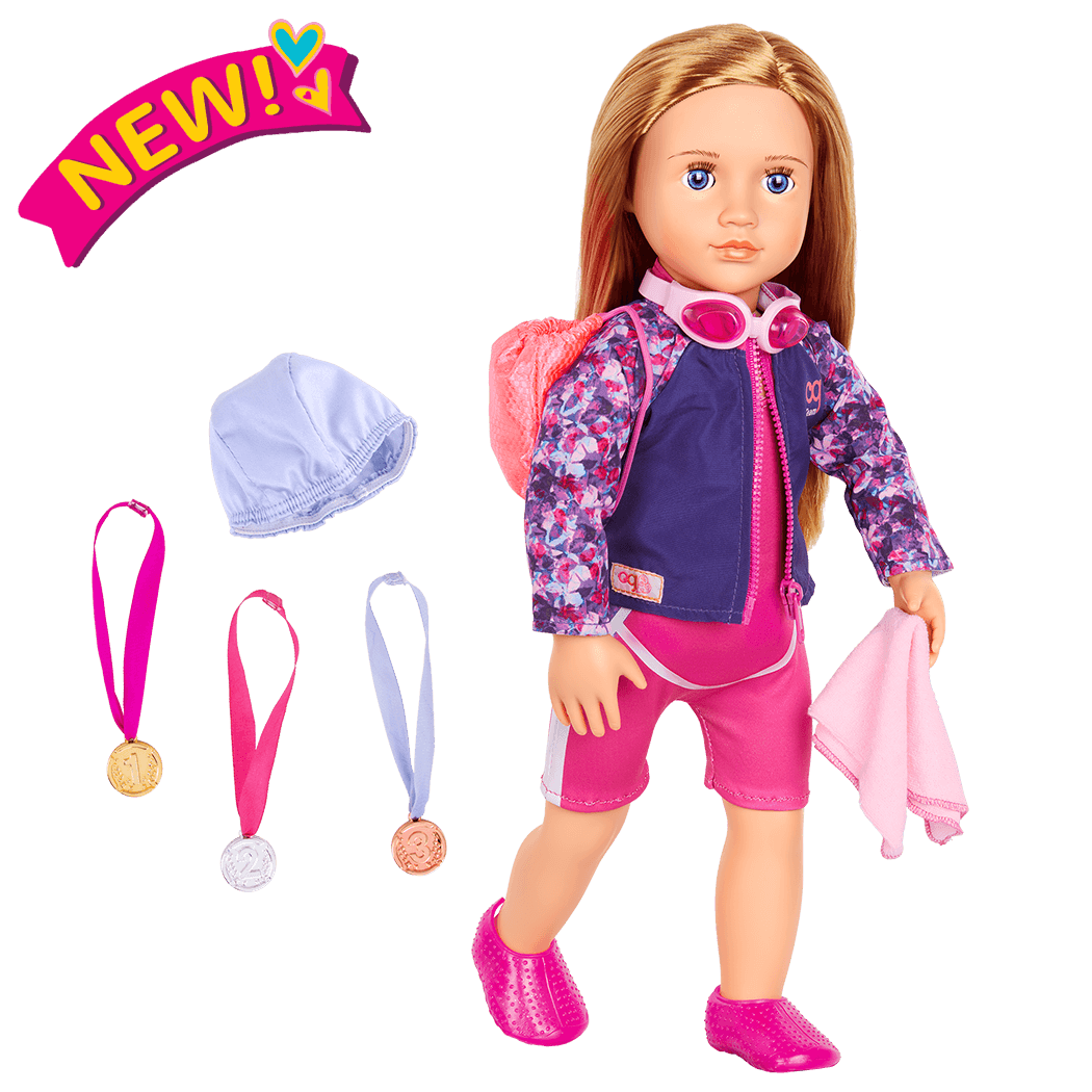 Our Generation  18" Deluxe Poseable Doll Swimmer - Maya The Toy wagon