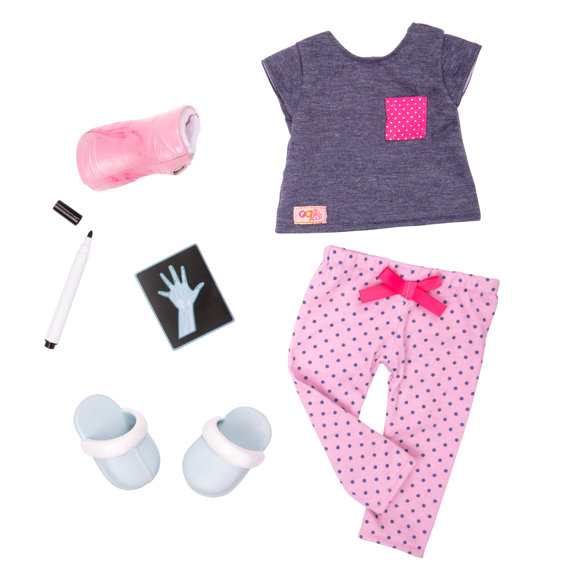 Our Generation Pajama Outfit with Arm Cast