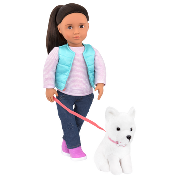 Our Generation Professional Dog Trainer Doll Cassie with Pet Dog The Toy Wagon