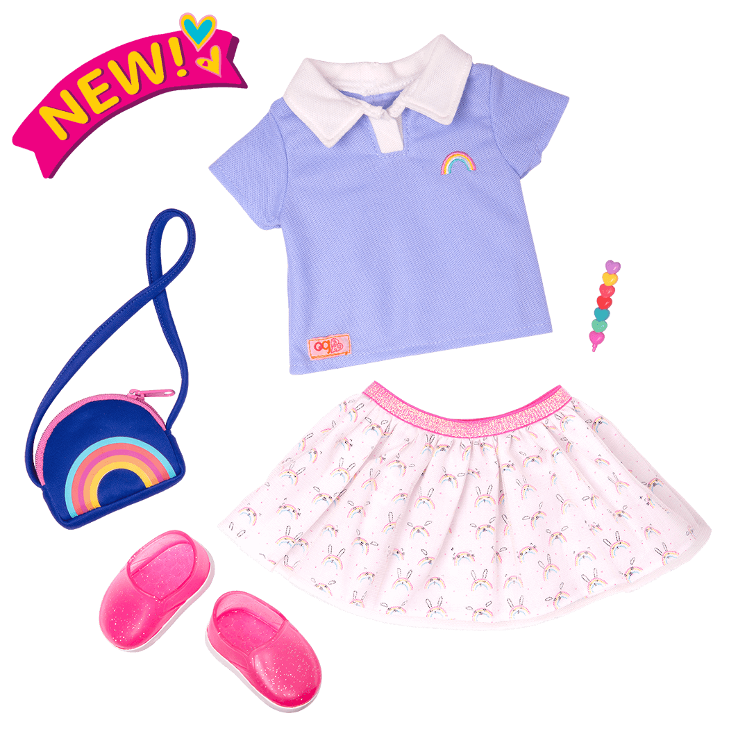 Our Generation Regular Outfit Rainbow Print Shirt School The Toy Wagon