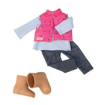 Our Generation Regular Outfit - Trekking Star Vest with Trousers The Toy Wagon
