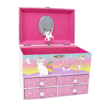 Pink Poppy Caticorn Dreams Medium Musical Jewellery Box The Toy Wagon