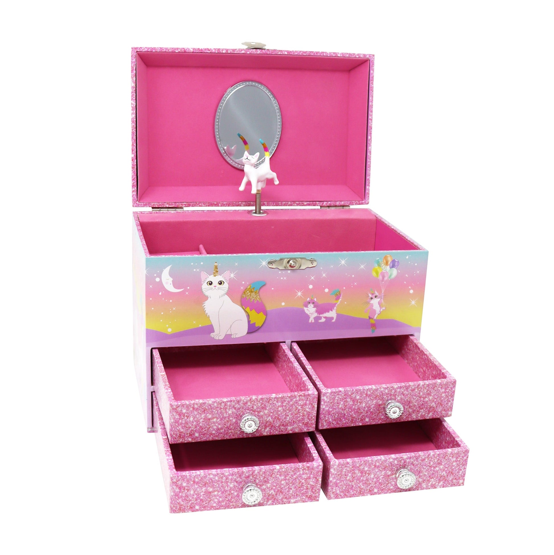Pink Poppy Caticorn Dreams Medium Musical Jewellery Box The Toy Wagon