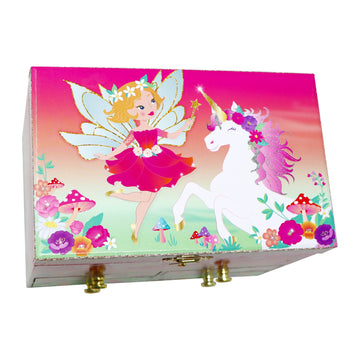 Pink Poppy Pixie Fantasy Medium Unicorn Fairy Musical Jewellery Box