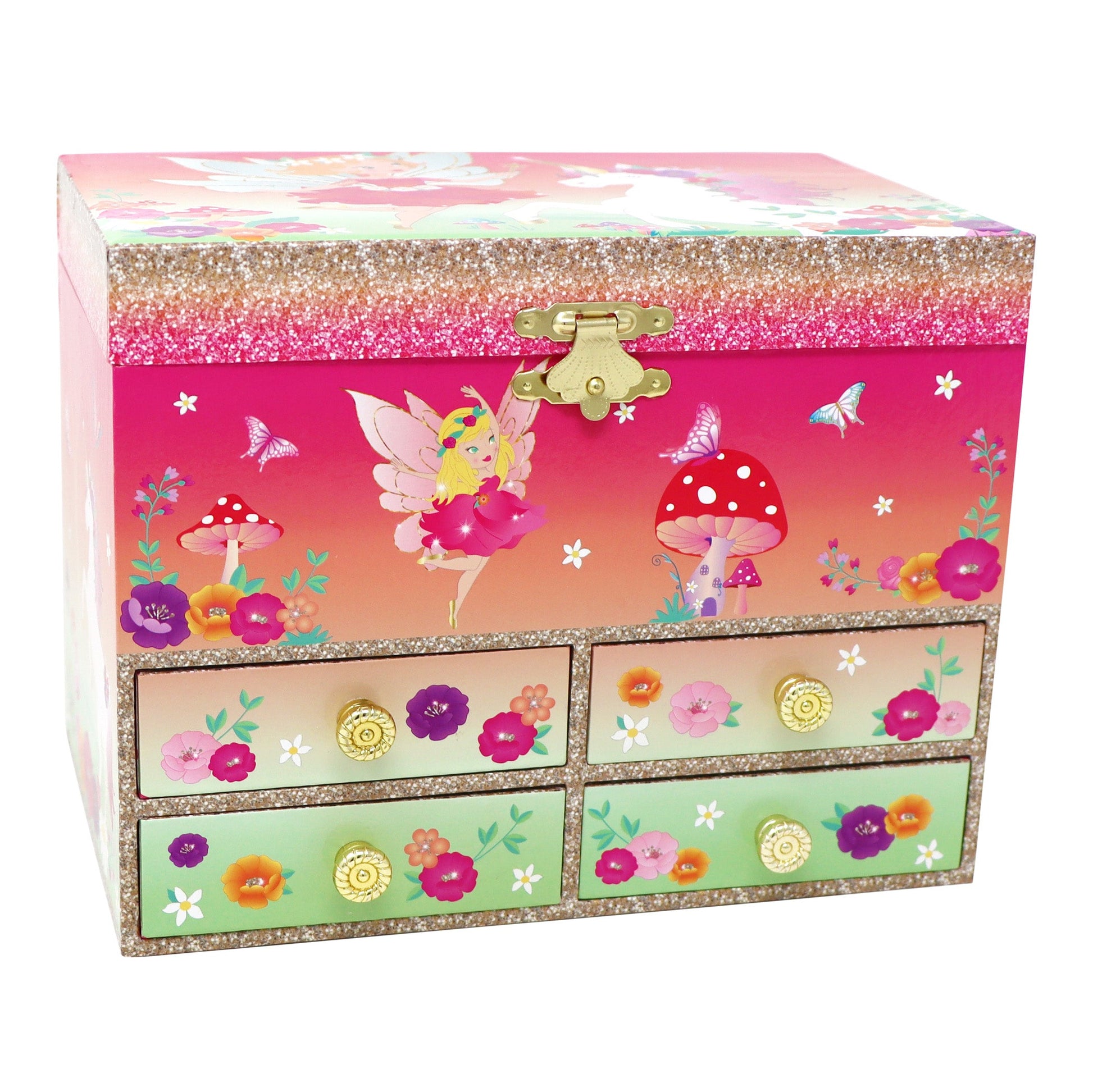 Pink Poppy Pixie Fantasy Medium Unicorn Fairy Musical Jewellery Box The Toy Wagon