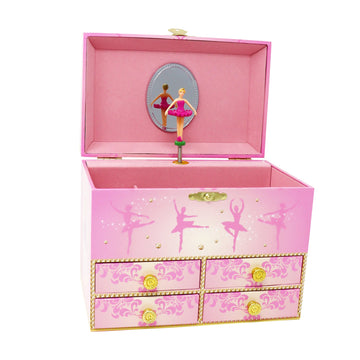 Pink Poppy Romantic Ballet Medium Musical Jewellery Box