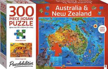 Puzzlebilities 300pc Puzzle: Australia and New Zealand Map The Toy Wagon